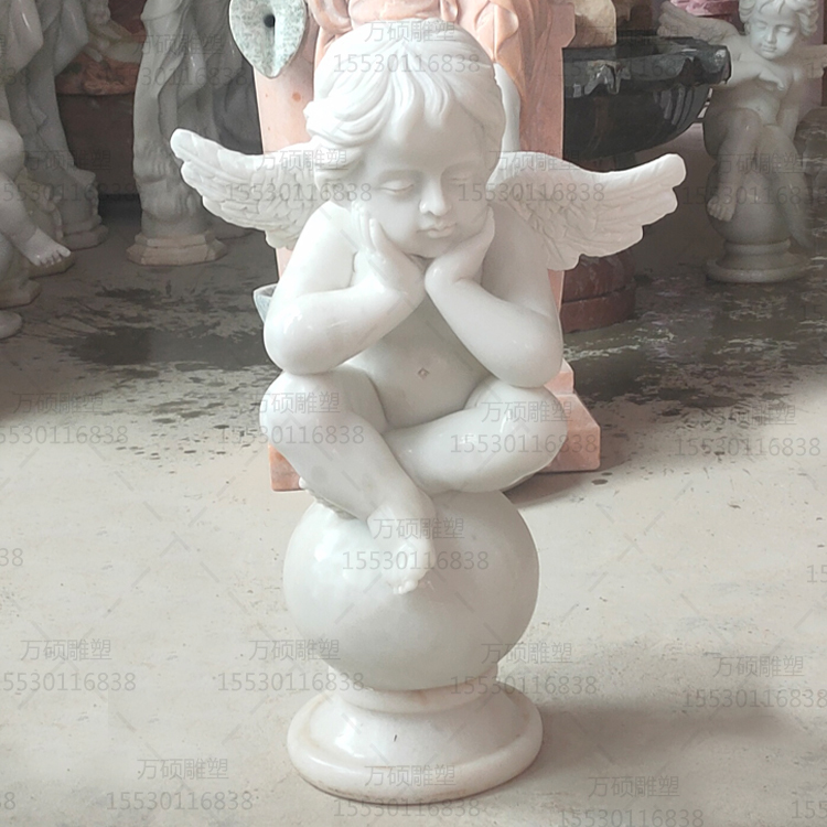欧式大理石天使人物 石雕汉白玉人物雕塑